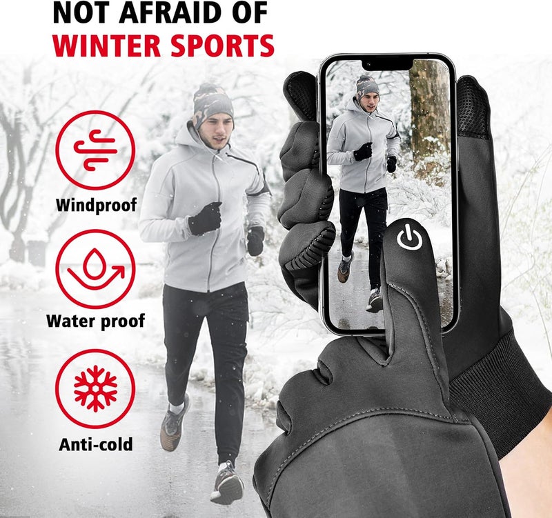 SSAXIGC Winter Waterproof Gloves with Touchscreen Fingers for Men Women ，Windproof Liner Thermal for Running Cycling Driving Hiking - Image 5